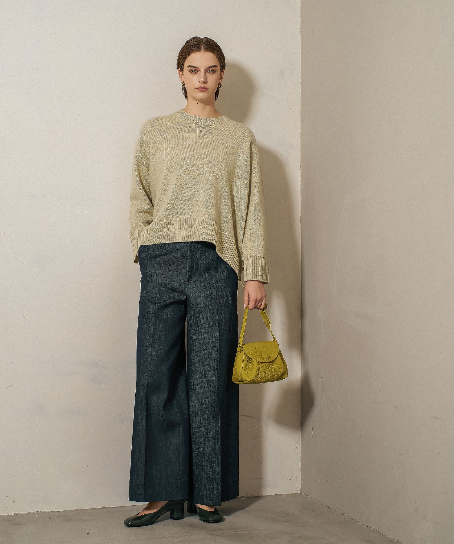 qualite「カラーミックスクルーネックニット」|ニット・セーター|