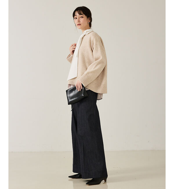 qualite「カラーミックスクルーネックニット」|ニット・セーター|