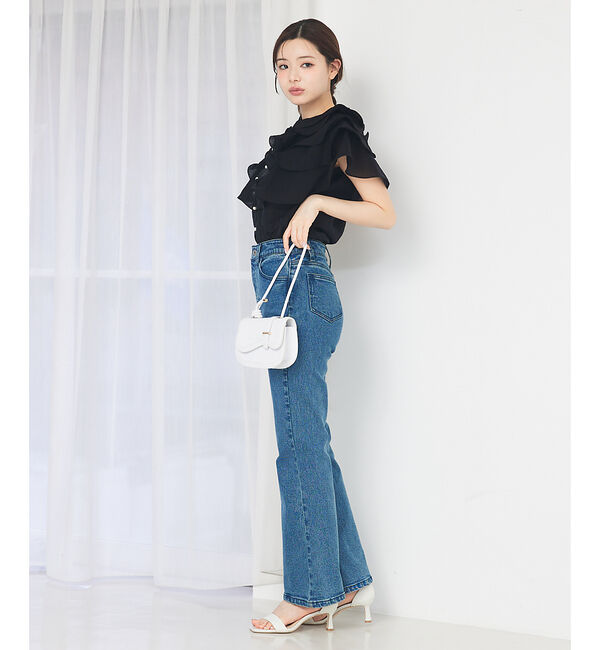 SELFIST「ラッフルフリルパールボタンブラウス」|シャツ・ブラウス|