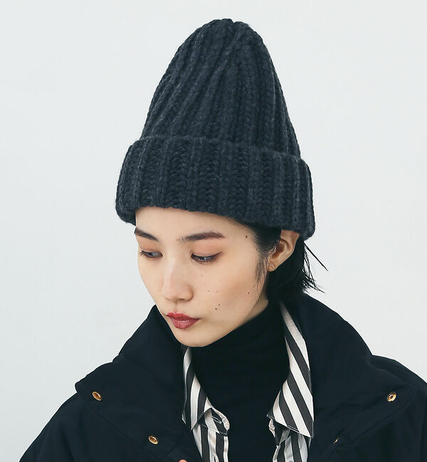 The Store by C' 「【BARNA CASHMERE】カシミヤリブニットキャップ」|その他|チャコールグレー
