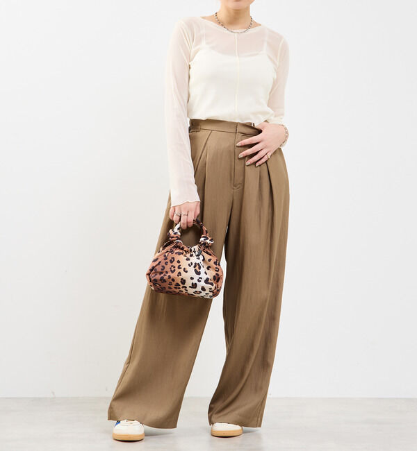 Soffitto「接触冷感タックリラックスパンツ」|その他|ブラウン