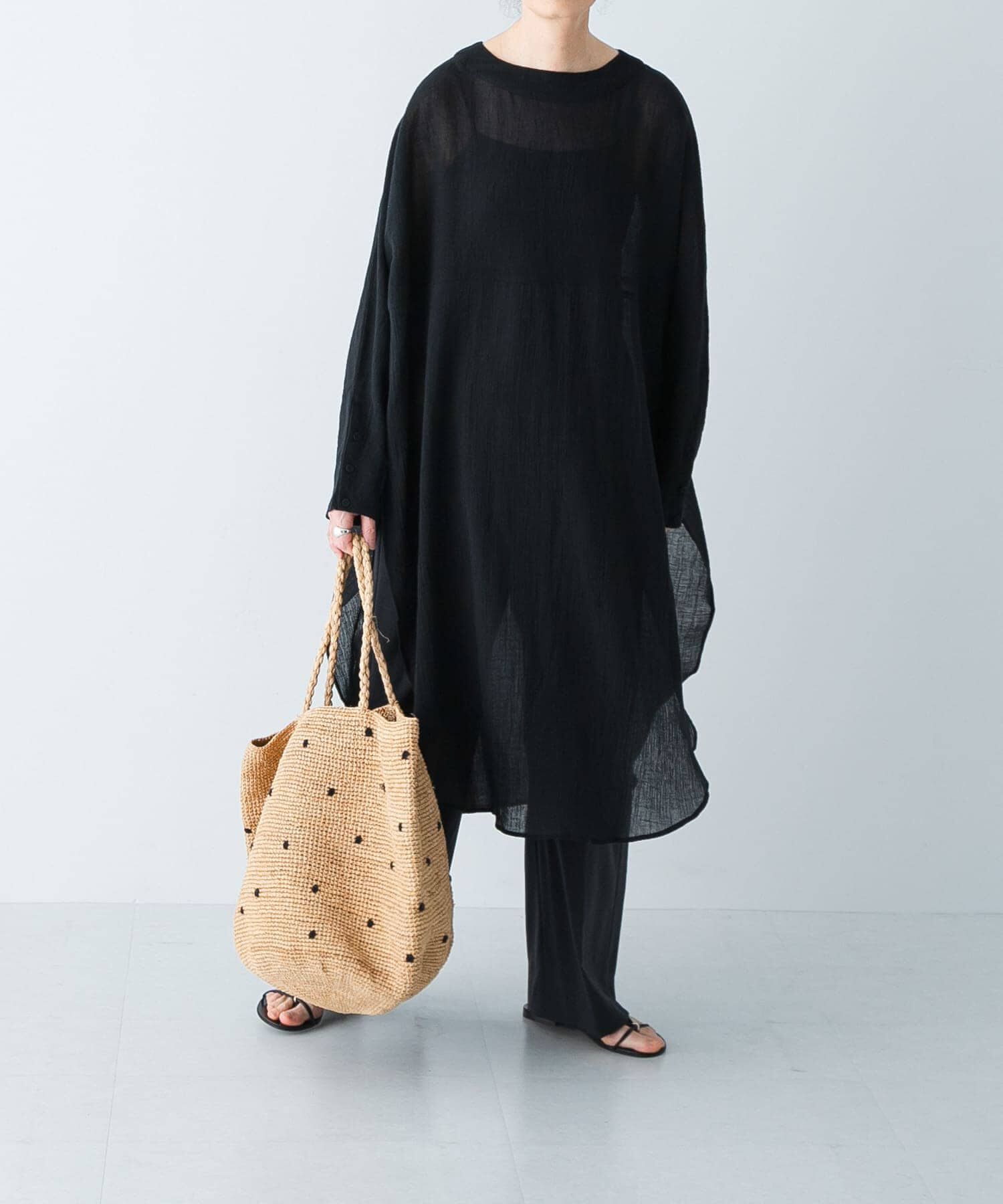 かぐれ「ガーゼロングチュニック」|チュニック|