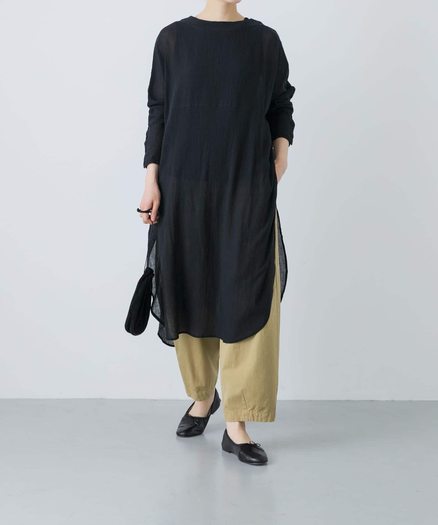 かぐれ「ガーゼロングチュニック」|チュニック|