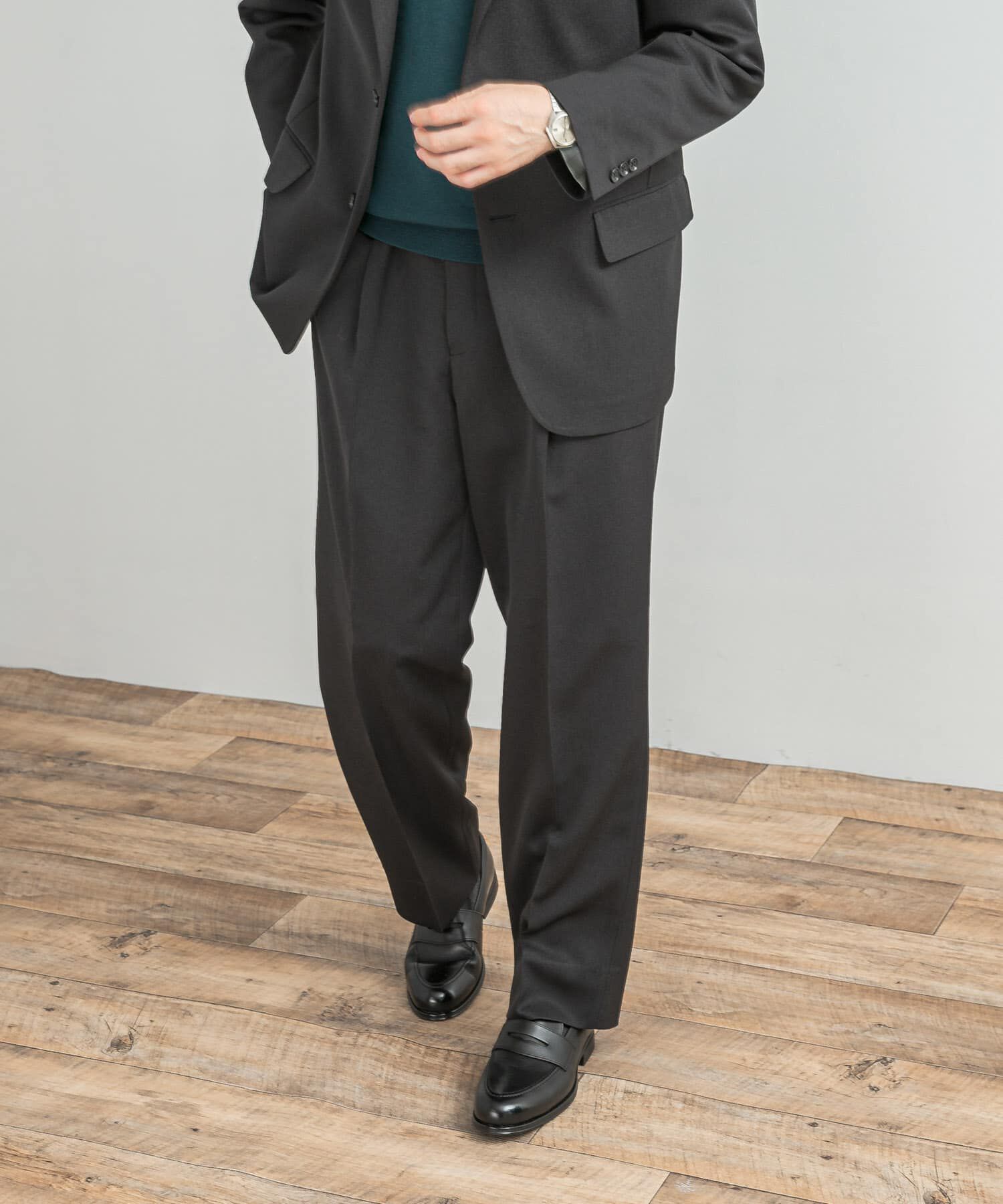 URBAN RESEARCH DOORS「LIFE STYLE TAILOR　レトロヘリンボンストレッチ2タックパンツ」|スラックス|