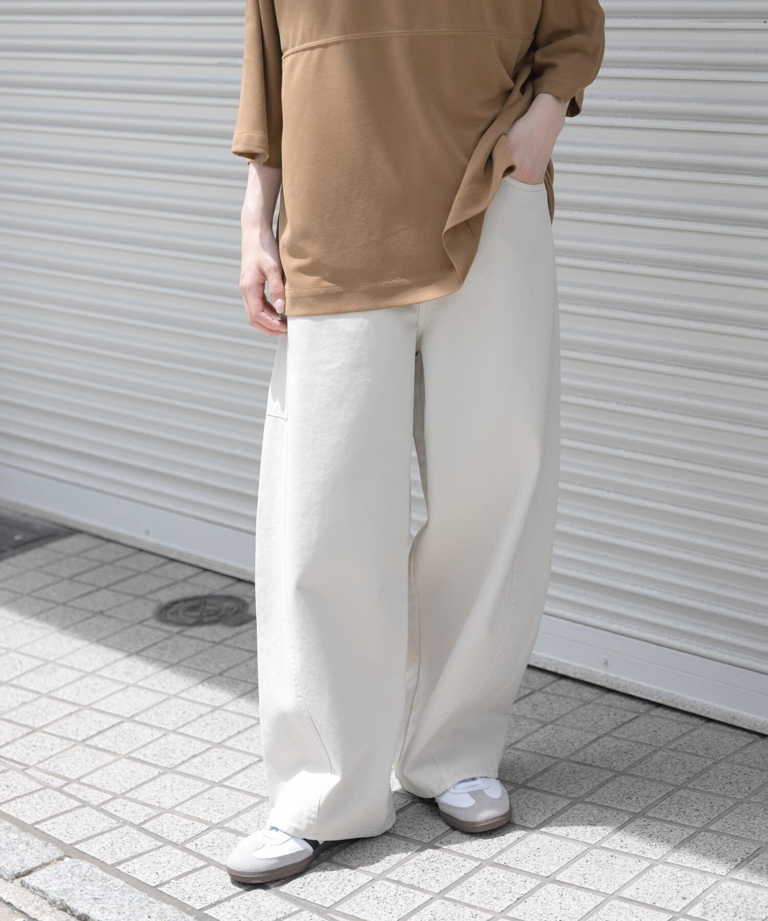 URBAN RESEARCH DOORS「FORK&SPOON　ガーメントダイツイルカーブパンツ」|その他|アイボリー