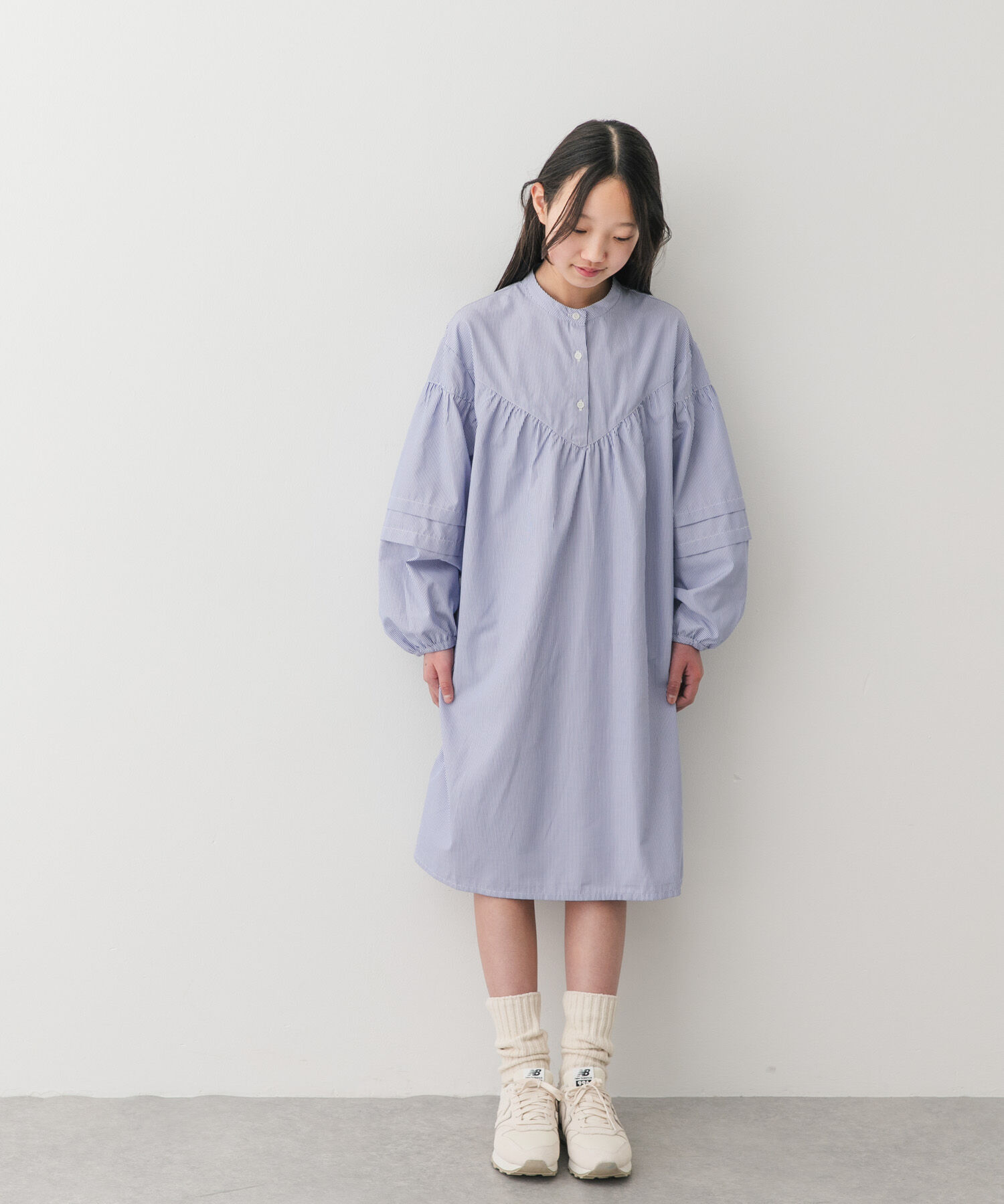 URBAN RESEARCH DOORS「『150サイズ』切替ギャザーワンピース(KIDS)」|ワンピース|ストライプ