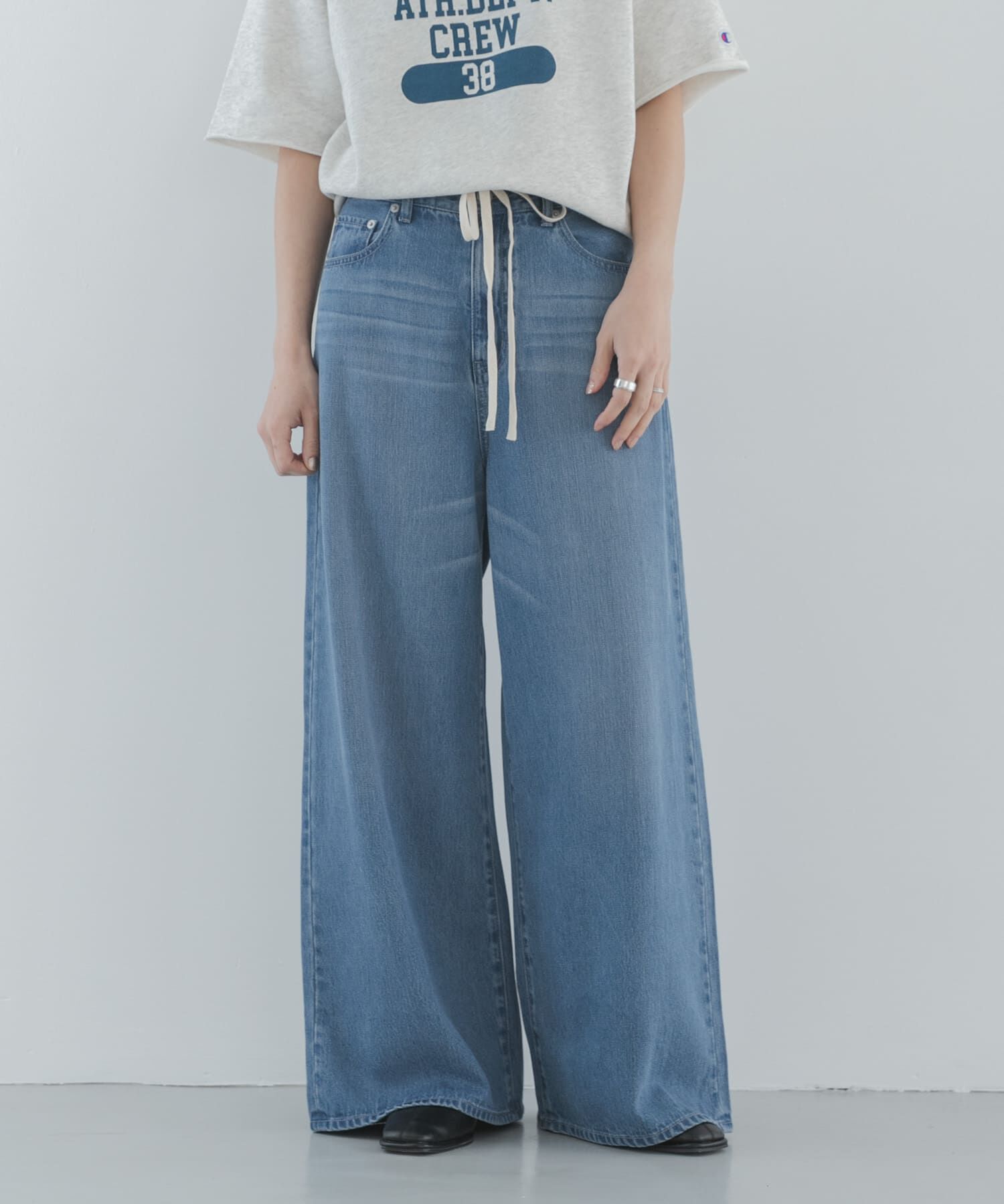 Sonny Label 「リヨセルコットンドロストワイドデニム」|デニム|インディゴブルー