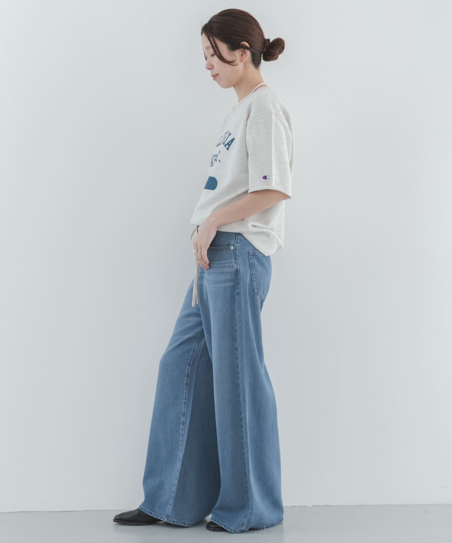 Sonny Label 「リヨセルコットンドロストワイドデニム」|デニム|