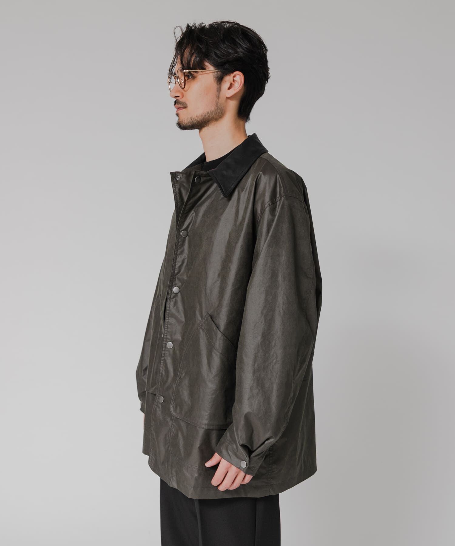 URBAN RESEARCH「NYLON HUNTING JACKET」|ノーカラーコート|