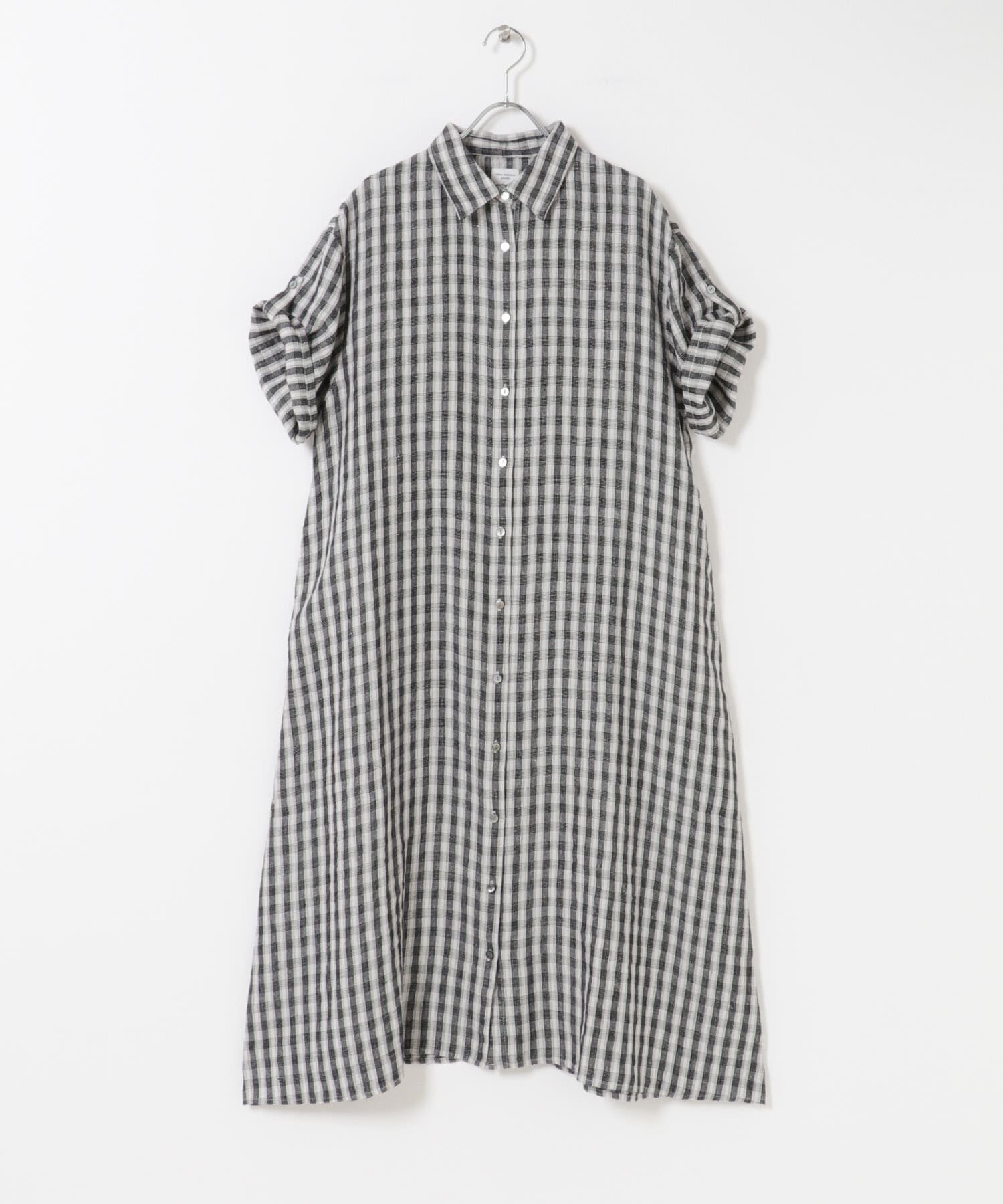 URBAN RESEARCH DOORS「リネン半袖シャツワンピース」|ワンピース|