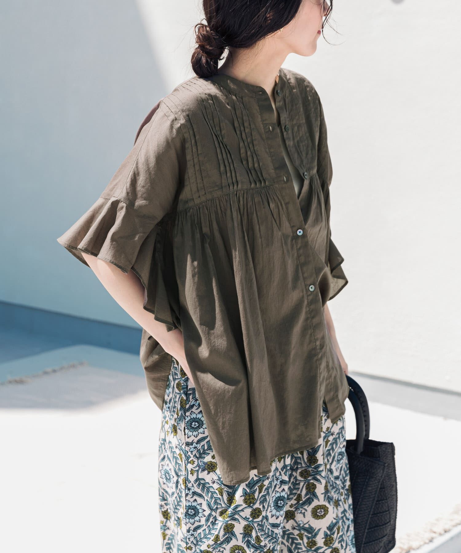 URBAN RESEARCH DOORS「『WEB/一部店舗限定ｶﾗｰ』ｺｯﾄﾝﾎﾞｲﾙﾋﾟﾝﾀｯｸﾌﾚｱｽﾘｰﾌ」|シャツ・ブラウス|