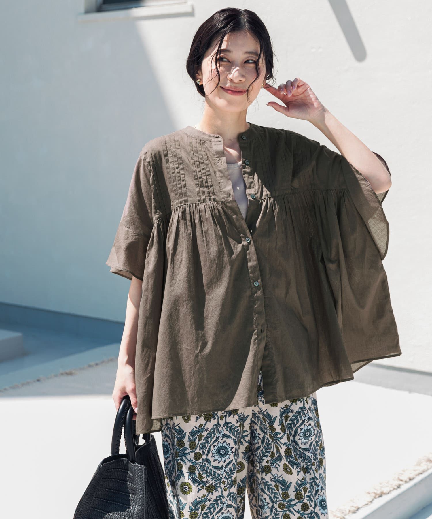 URBAN RESEARCH DOORS「『WEB/一部店舗限定ｶﾗｰ』ｺｯﾄﾝﾎﾞｲﾙﾋﾟﾝﾀｯｸﾌﾚｱｽﾘｰﾌ」|シャツ・ブラウス|