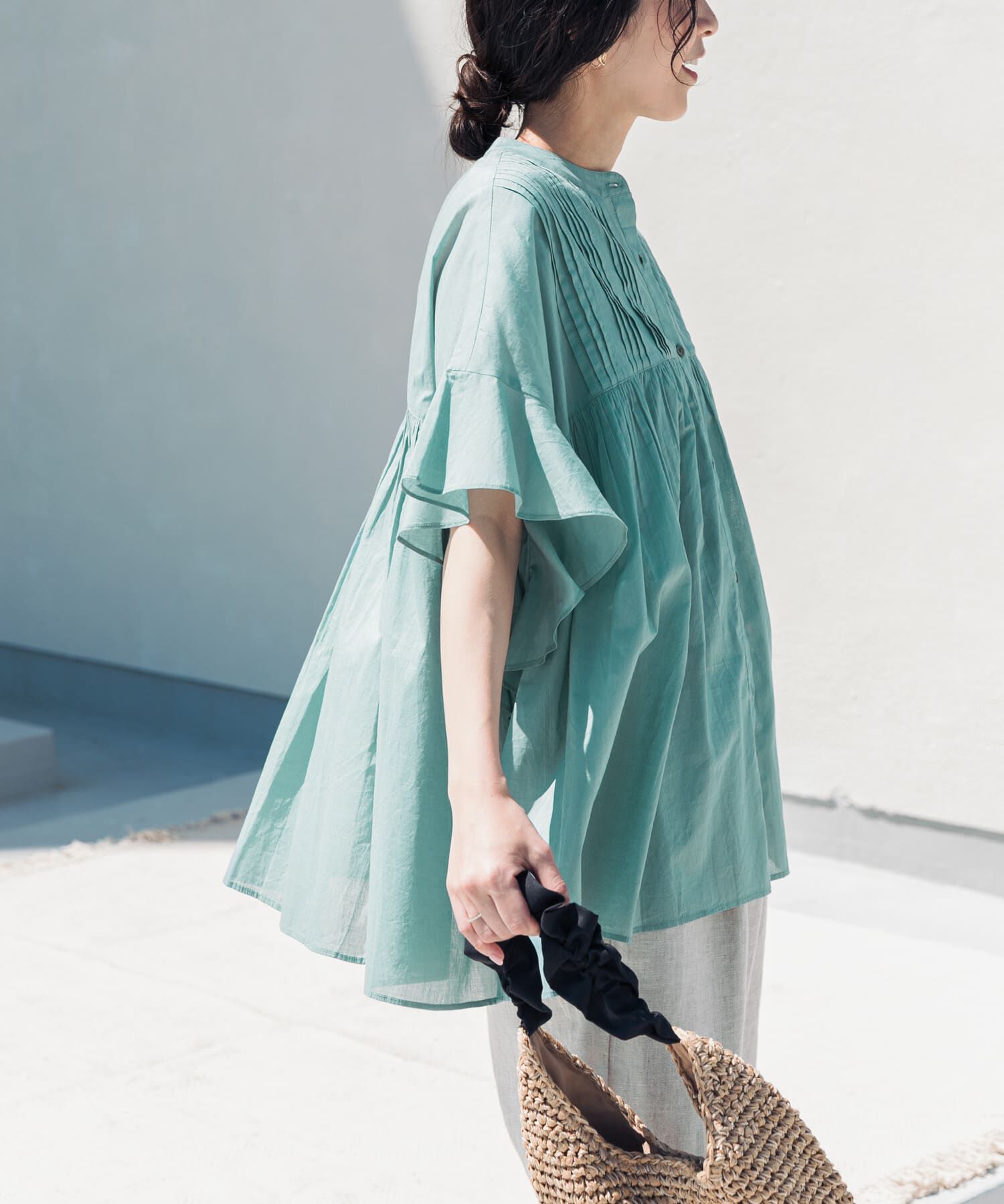 URBAN RESEARCH DOORS「『WEB/一部店舗限定ｶﾗｰ』ｺｯﾄﾝﾎﾞｲﾙﾋﾟﾝﾀｯｸﾌﾚｱｽﾘｰﾌ」|シャツ・ブラウス|