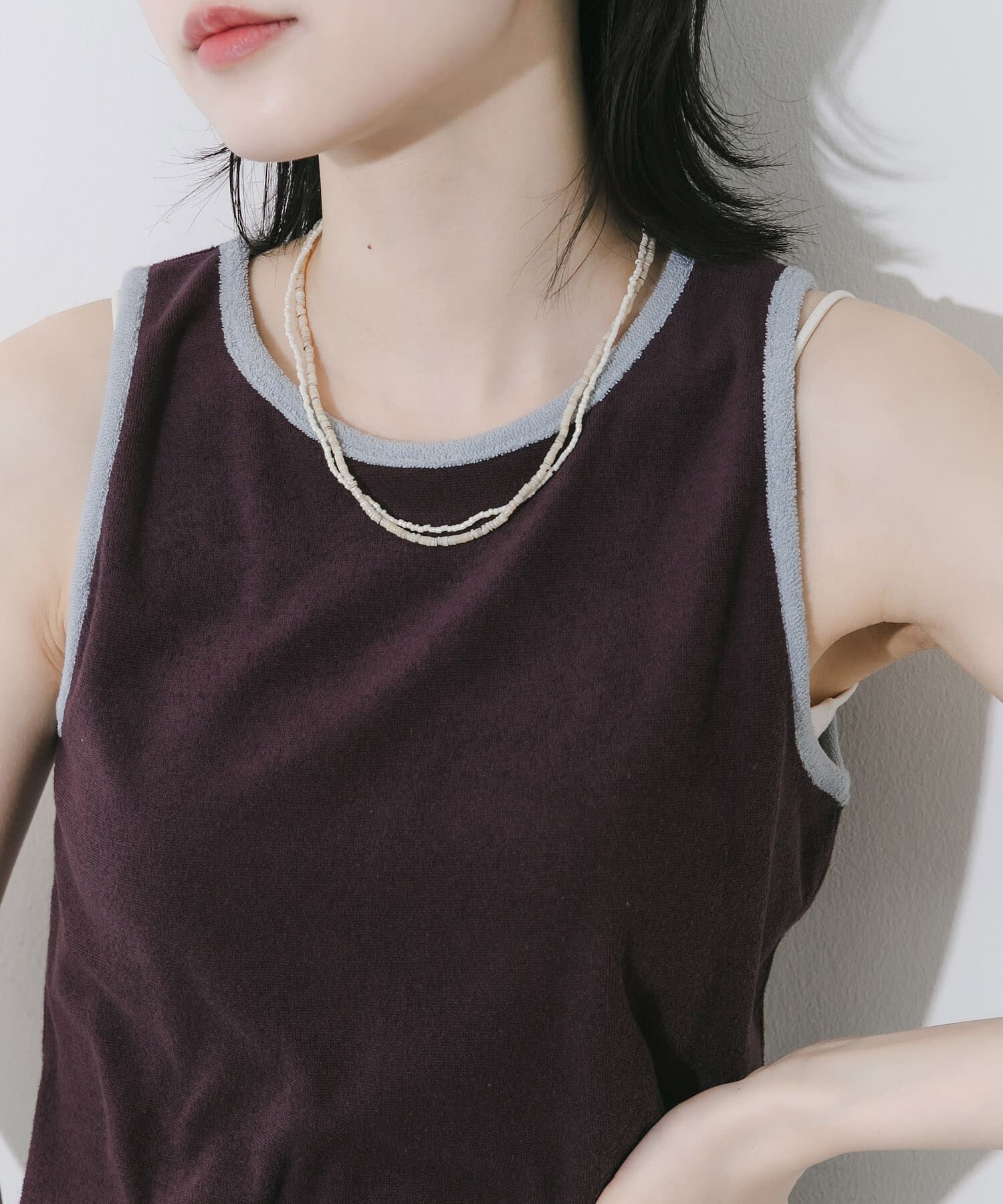 SMELLY「シェルビーズレイヤードネックレス」|ネックレス|