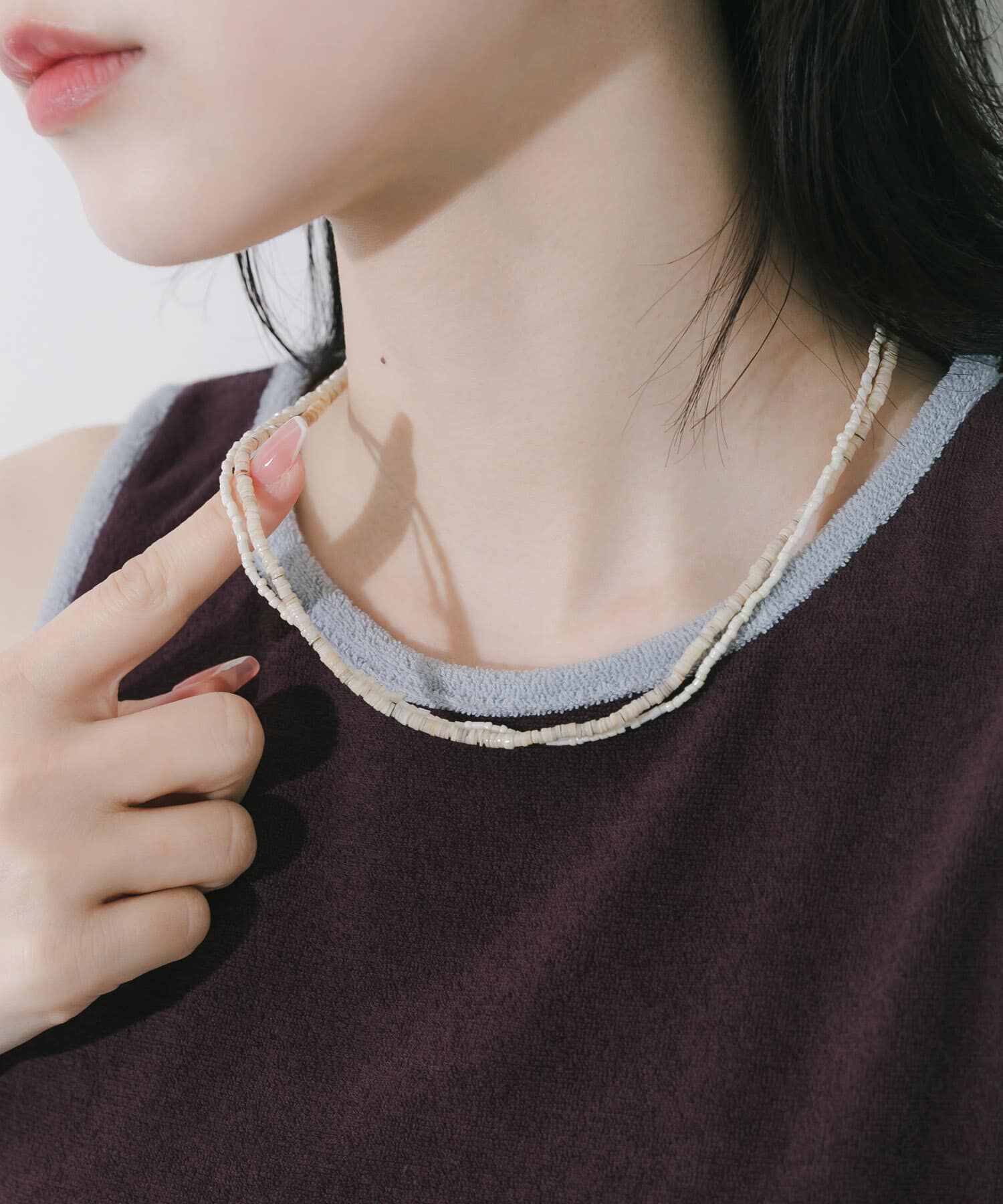 SMELLY「シェルビーズレイヤードネックレス」|ネックレス|