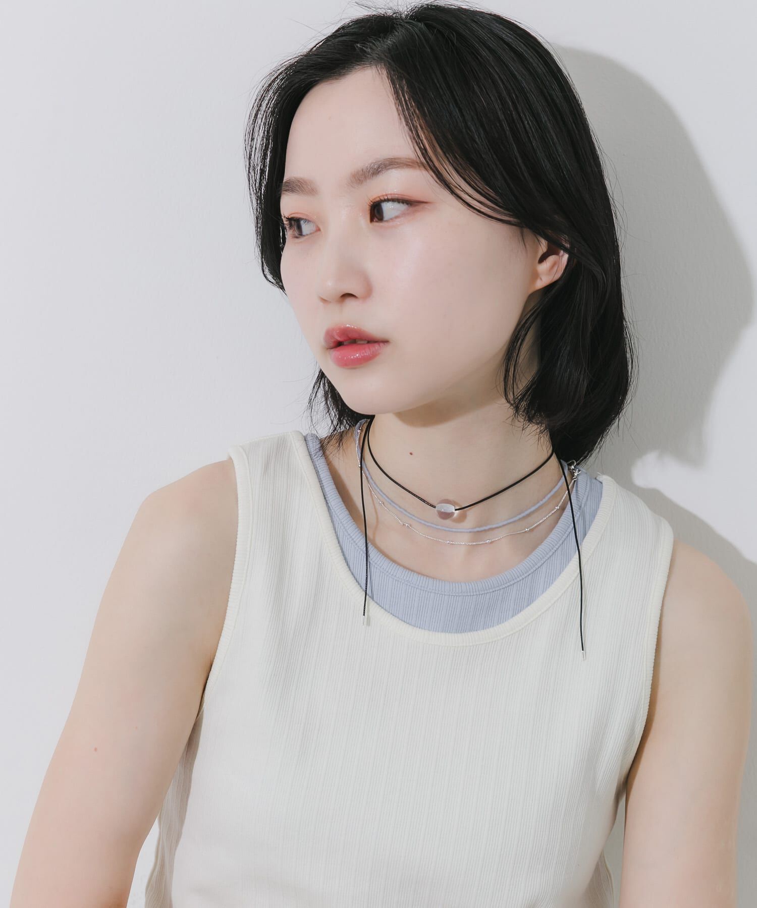 SMELLY「クリアトップビーズ3セットネックレス」|ネックレス|