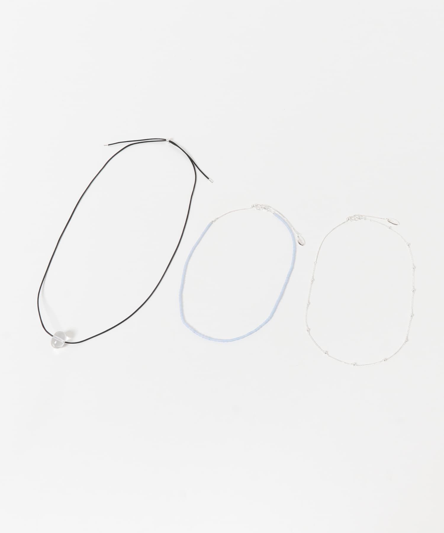 SMELLY「クリアトップビーズ3セットネックレス」|ネックレス|