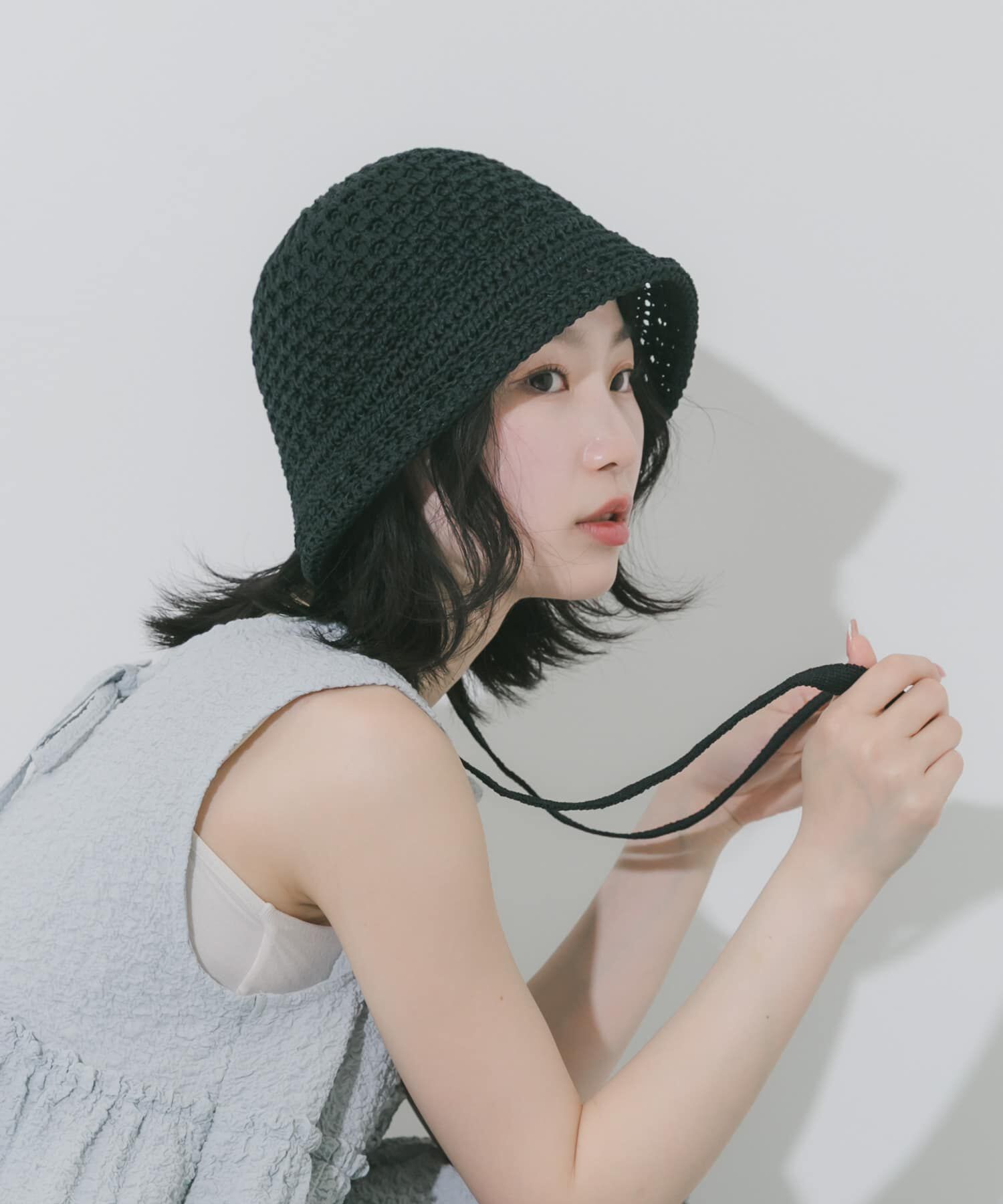 SMELLY「デザインボンネットハット」|ハット|ブラック