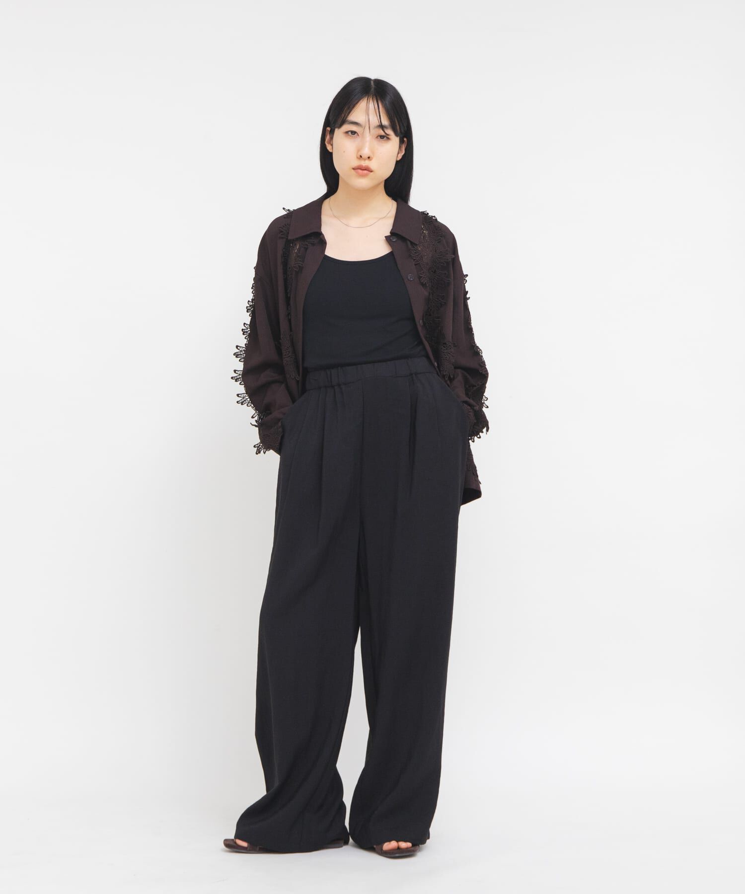  「スパゲティストラップカップ付きキャミ」|キャミソール|