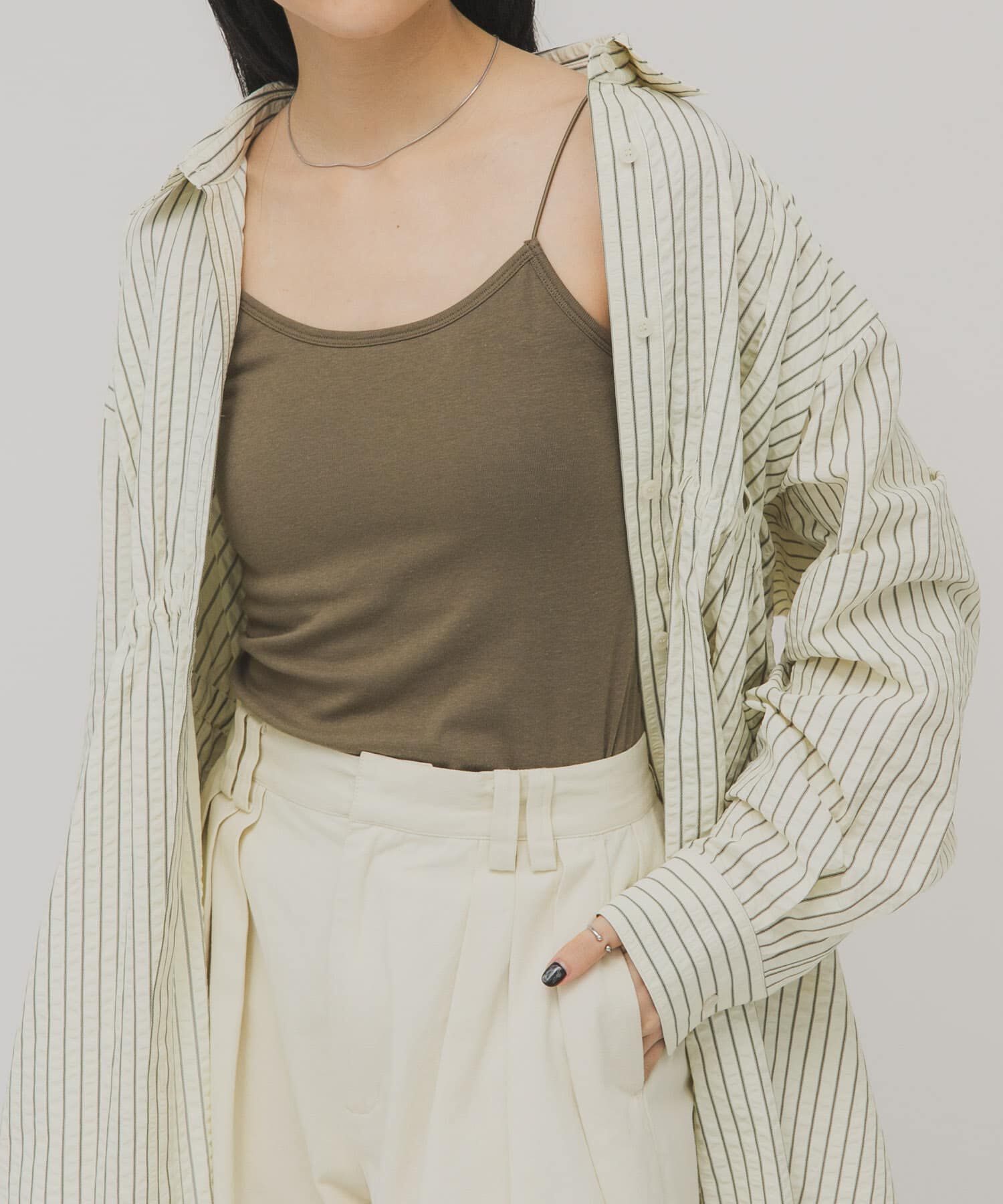  「スパゲティストラップカップ付きキャミ」|キャミソール|