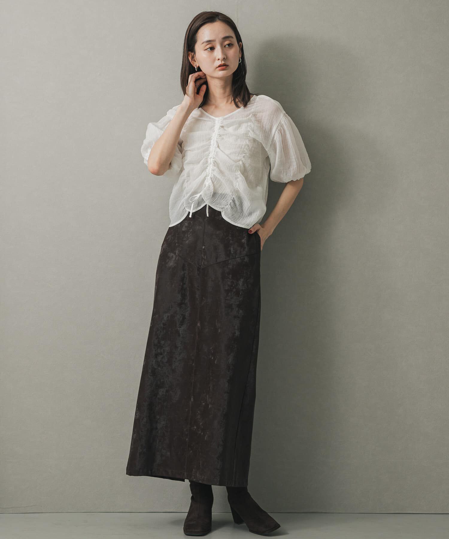 SENSE OF PLACE by URBAN RESEARCH「シャーリングブラウス(5分袖)」|シャツ・ブラウス|