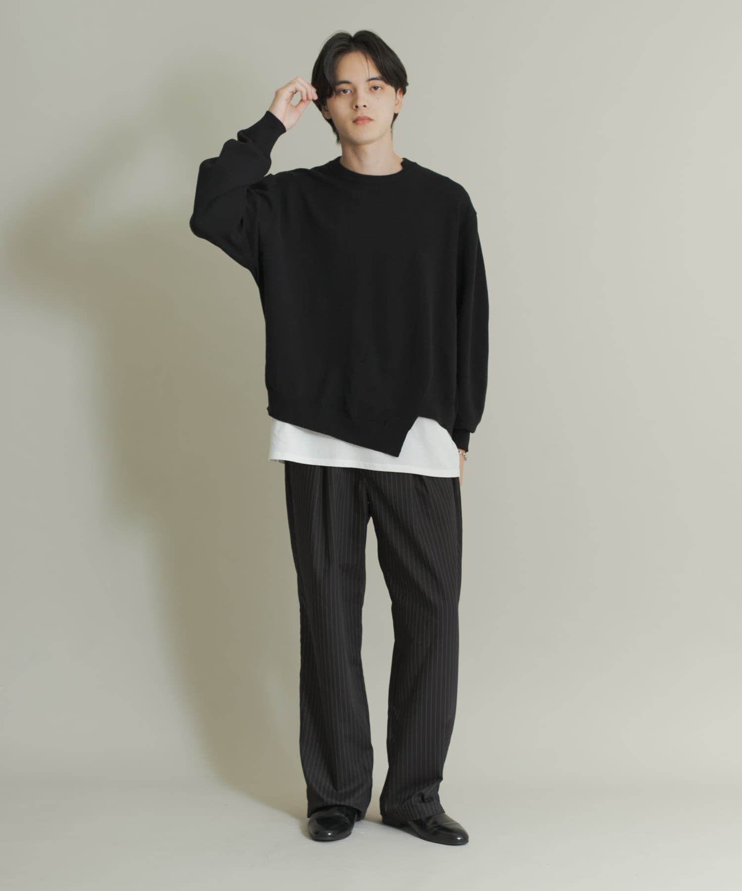 SENSE OF PLACE by URBAN RESEARCH「アシメクルーネックニット」|ニット・セーター|