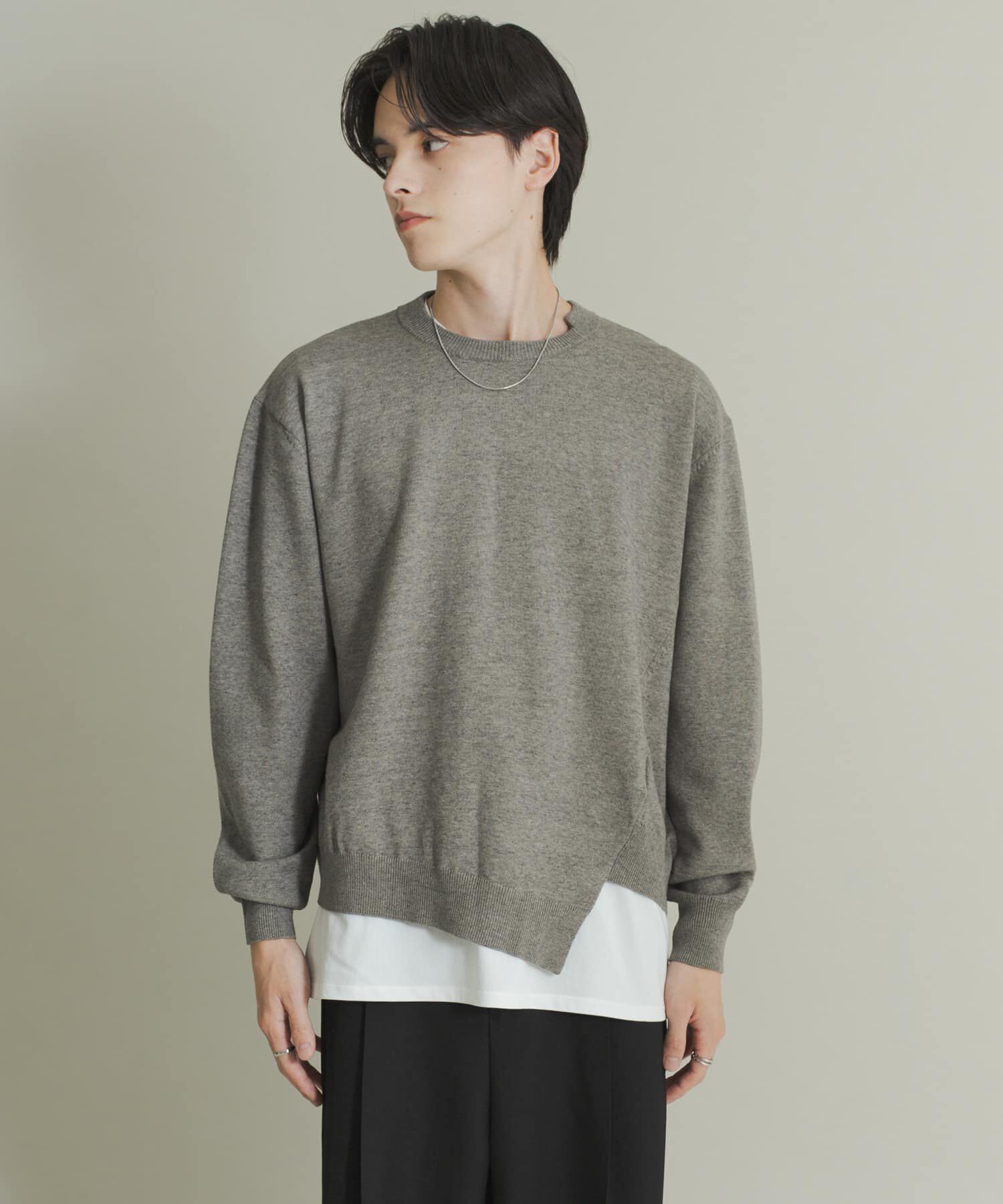 SENSE OF PLACE by URBAN RESEARCH「アシメクルーネックニット」|ニット・セーター|