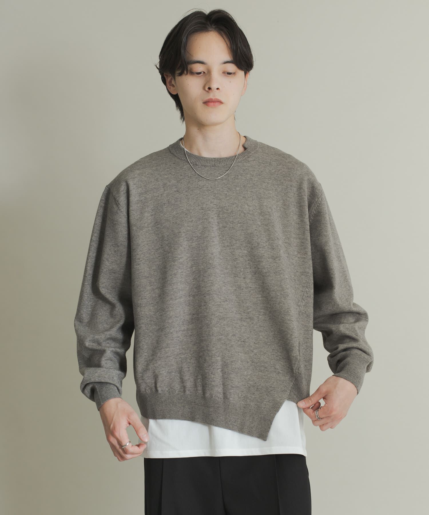 SENSE OF PLACE by URBAN RESEARCH「アシメクルーネックニット」|ニット・セーター|