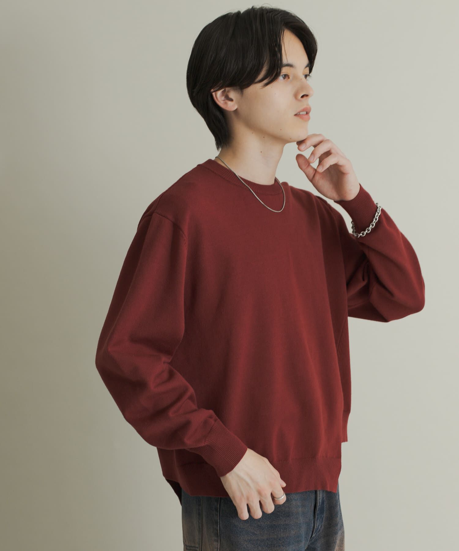 SENSE OF PLACE by URBAN RESEARCH「アシメクルーネックニット」|ニット・セーター|