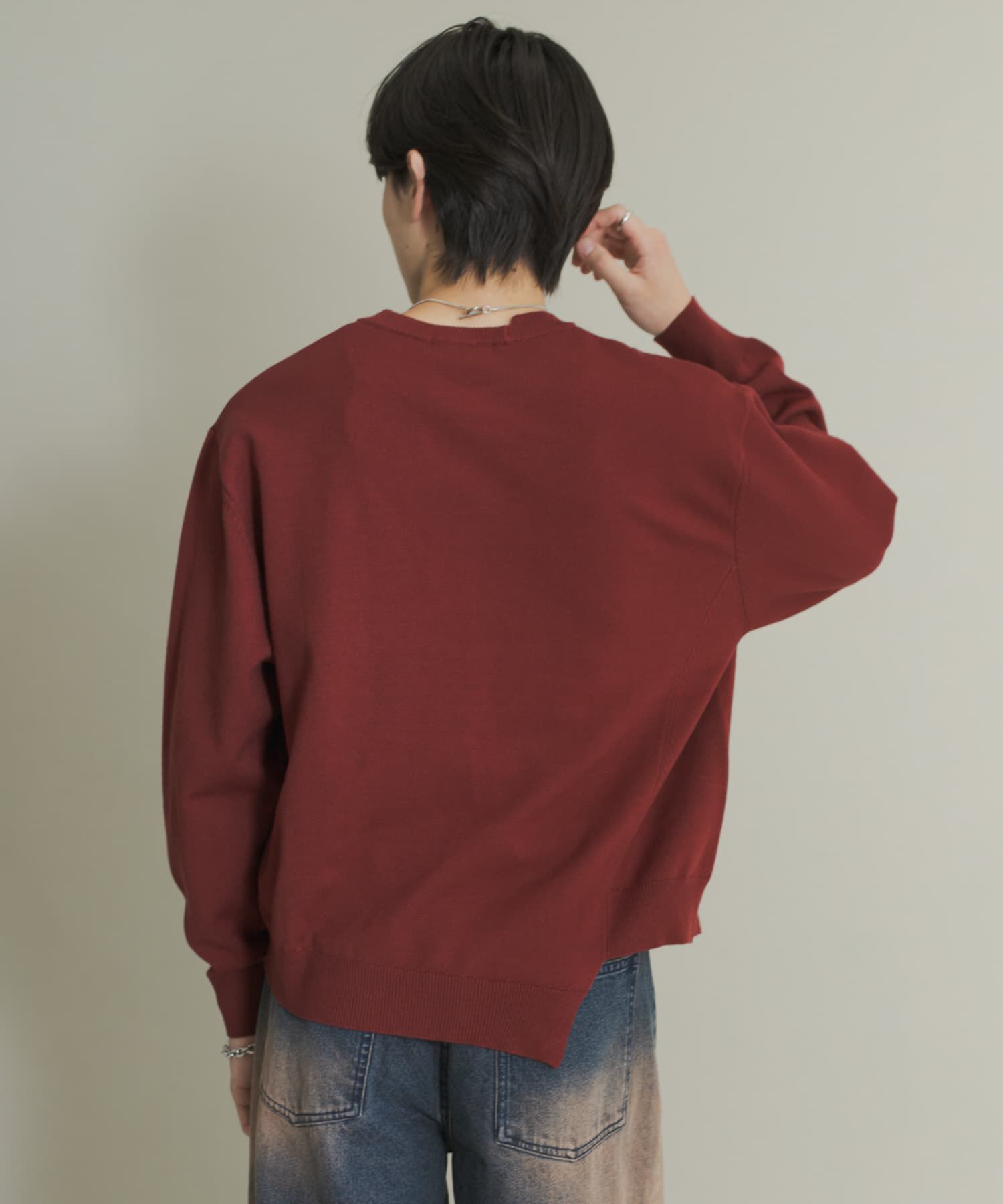 SENSE OF PLACE by URBAN RESEARCH「アシメクルーネックニット」|ニット・セーター|
