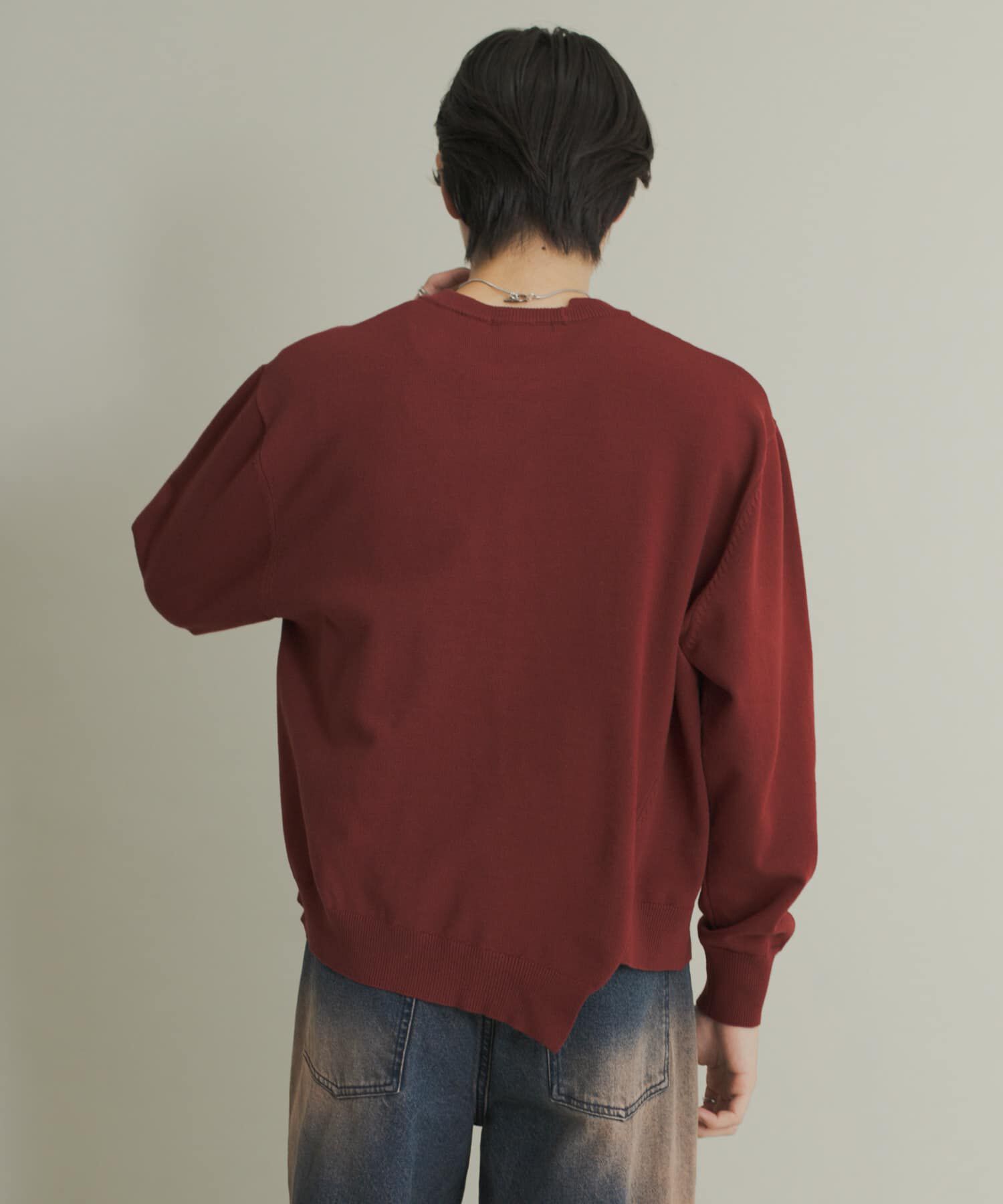 SENSE OF PLACE by URBAN RESEARCH「アシメクルーネックニット」|ニット・セーター|
