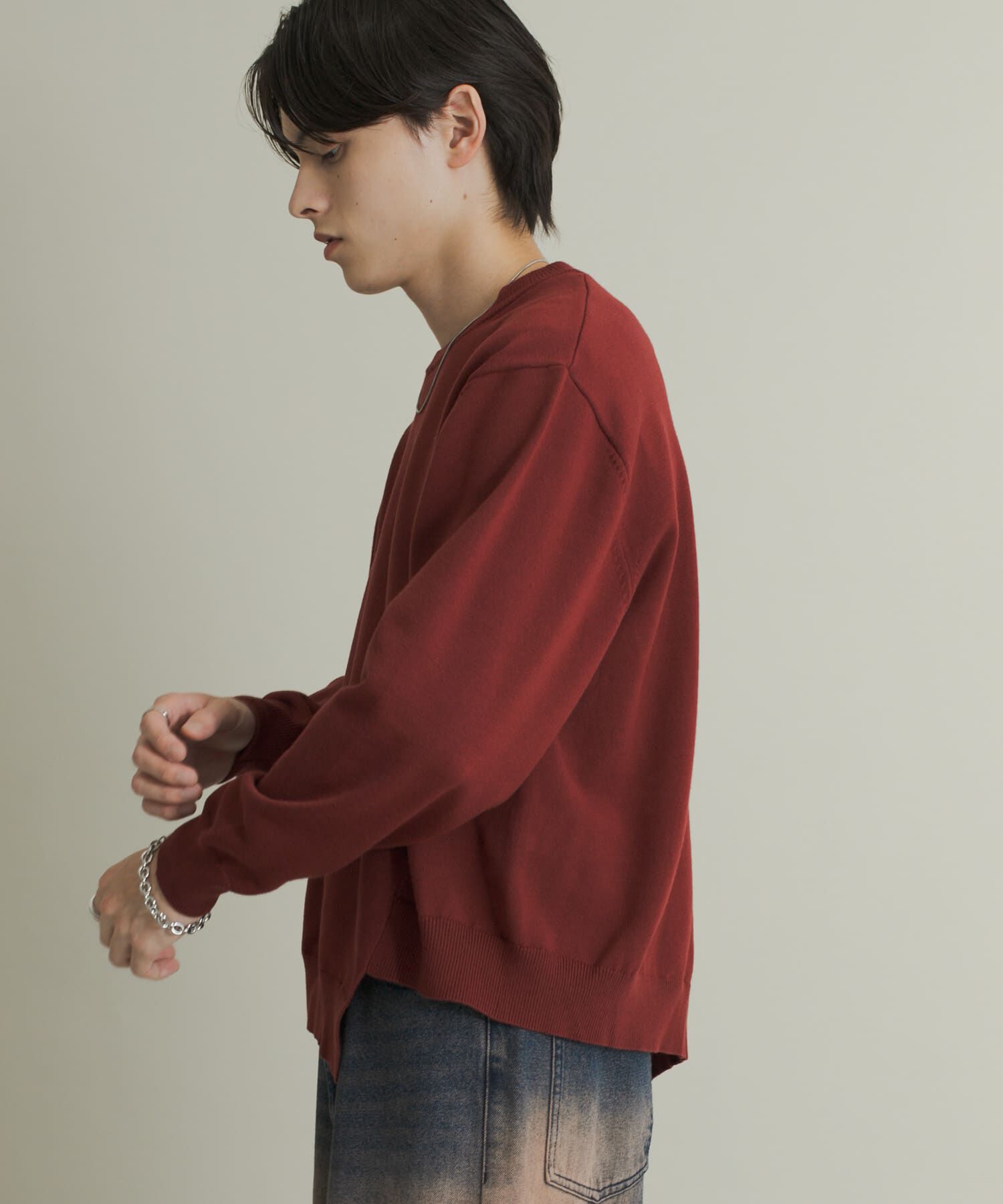 SENSE OF PLACE by URBAN RESEARCH「アシメクルーネックニット」|ニット・セーター|