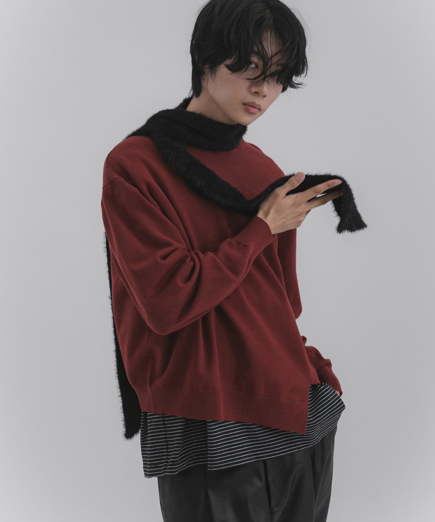 SENSE OF PLACE by URBAN RESEARCH「アシメクルーネックニット」|ニット・セーター|