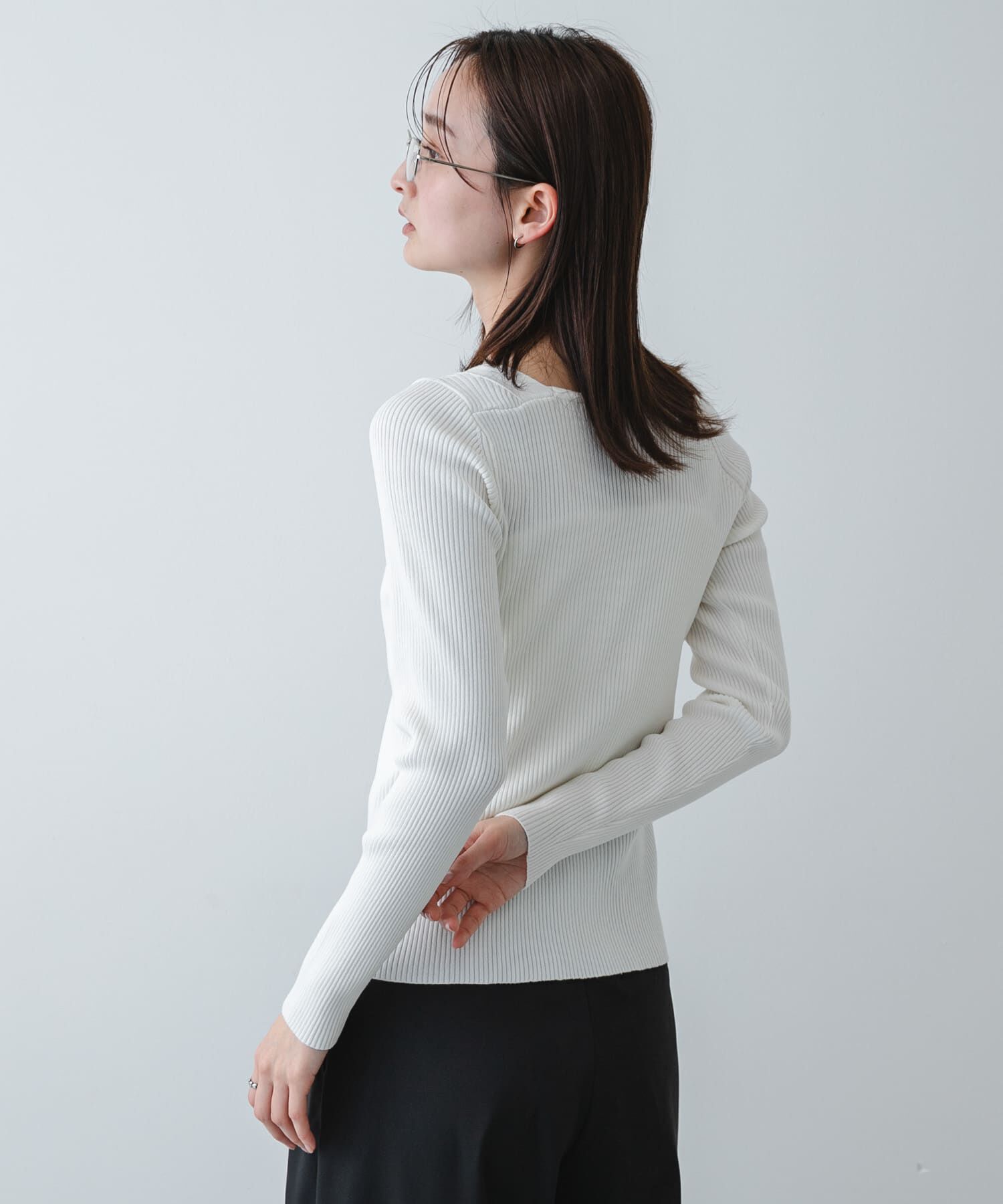 SENSE OF PLACE by URBAN RESEARCH「『洗濯可』アシメデザインリブセーター」|ニット・セーター|