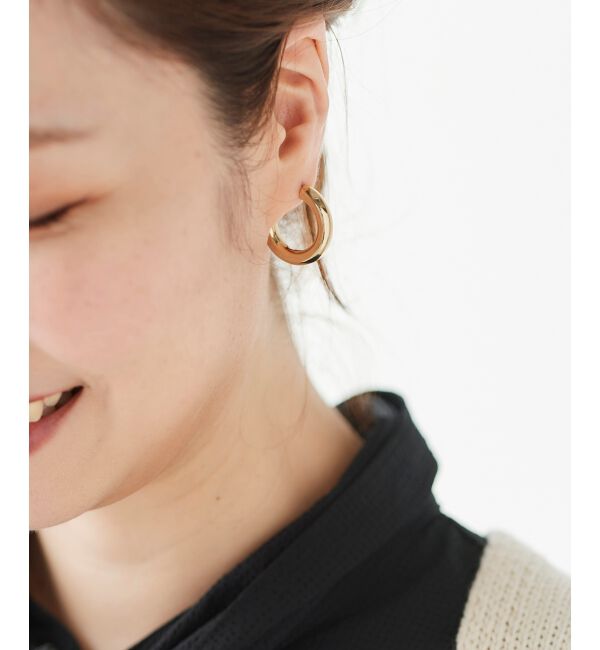 le.coeur blanc「メタルフープピアス」|ピアス|