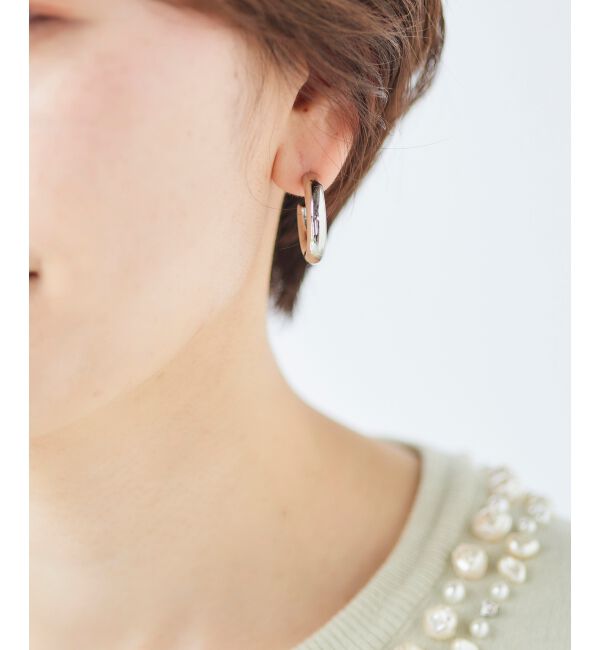 le.coeur blanc「メタルフープピアス」|ピアス|