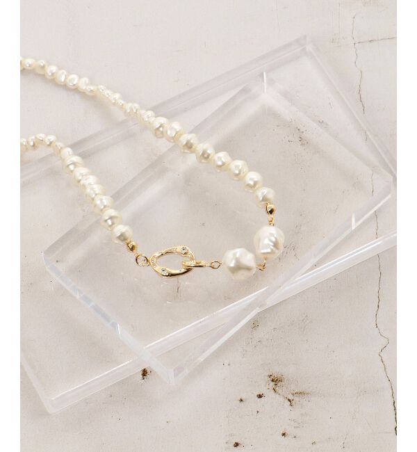  「ニュアンスモチーフ&times;パールネックレス」|ネックレス|