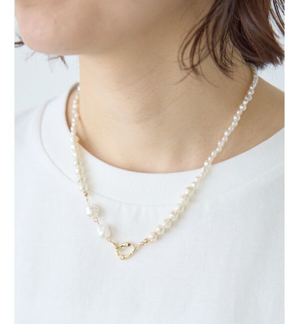  「ニュアンスモチーフ&times;パールネックレス」|ネックレス|