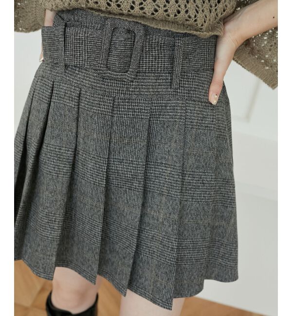 MAJESTICLEGON「ベルトセットプリーツミニスカパン」|スカート|