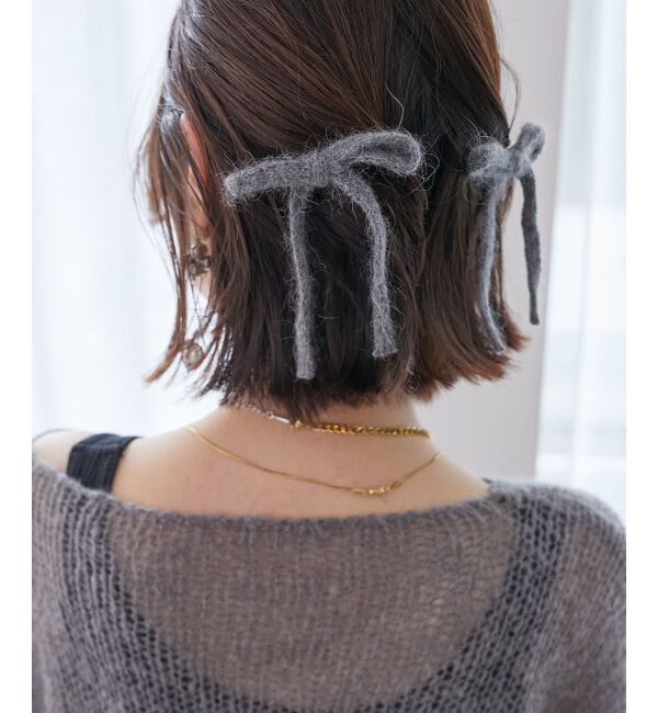 MAJESTICLEGON「ニットリボンヘアピンセット」|その他|グレー