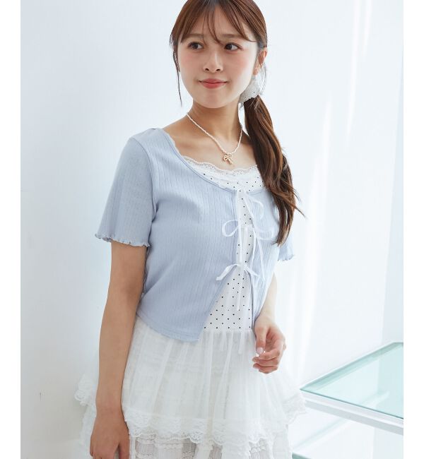  「ペプラムキャミセットカットカーデ」|カーディガン|