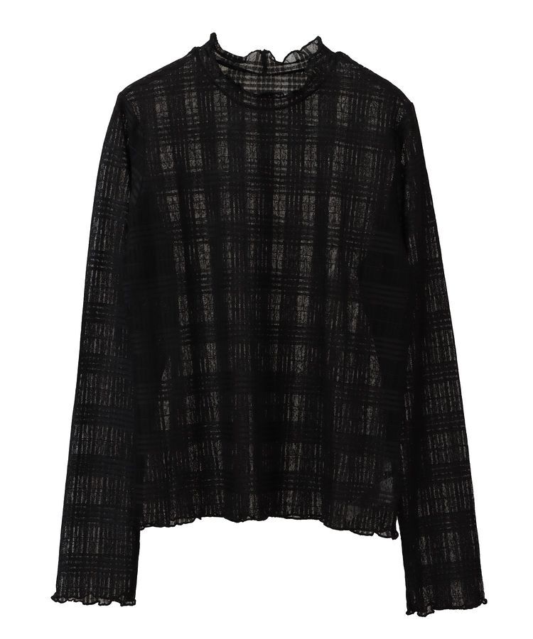 earth music&ecology「シアーチェックプルオーバー」|Tシャツ・カットソー|Black