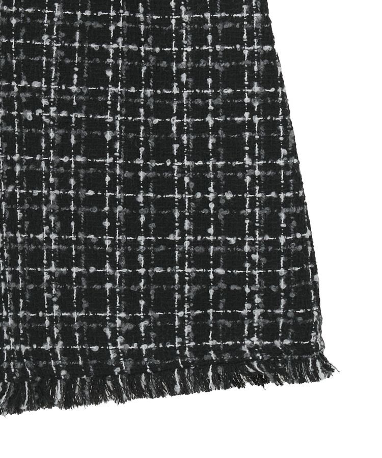 earth music&ecology「フリンジツイードミニスカート」|タイト|