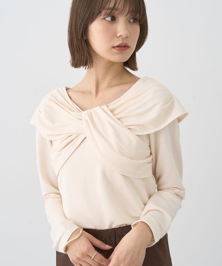 earth music&ecology「リボンライクドレーププルオーバー」|Tシャツ・カットソー|