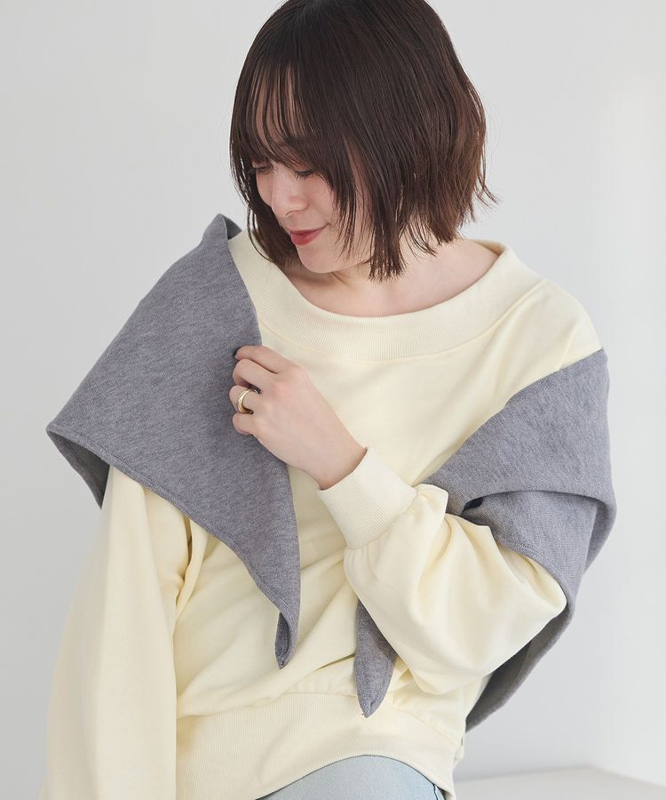 earth music&ecology「三角ニットストール」|ストール|Gray