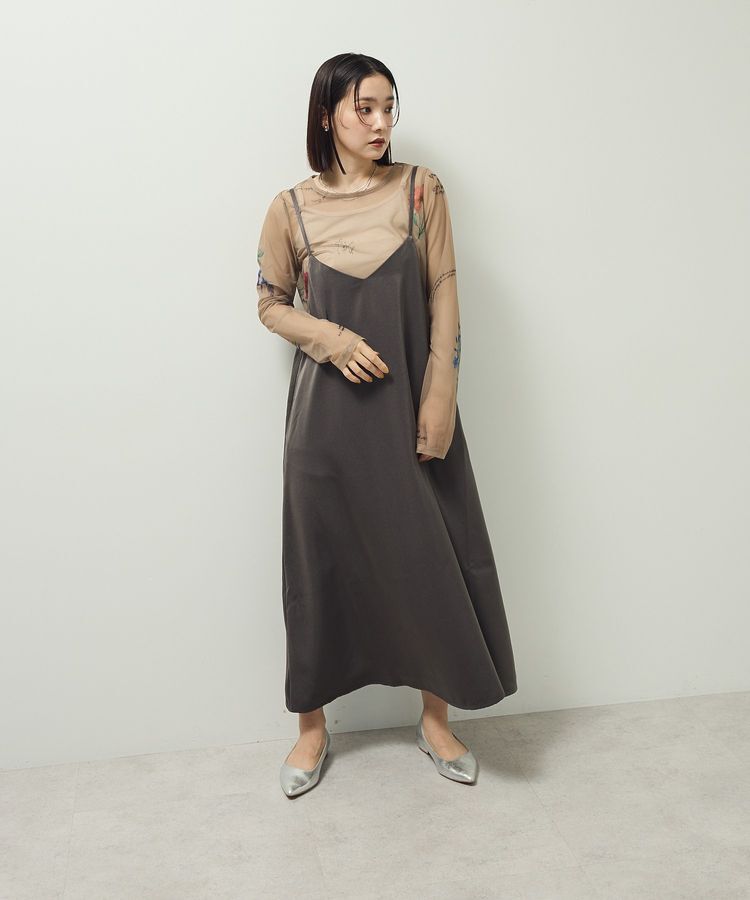 Green Parks「前後2WAYサテンキャミワンピース」|ワンピース|