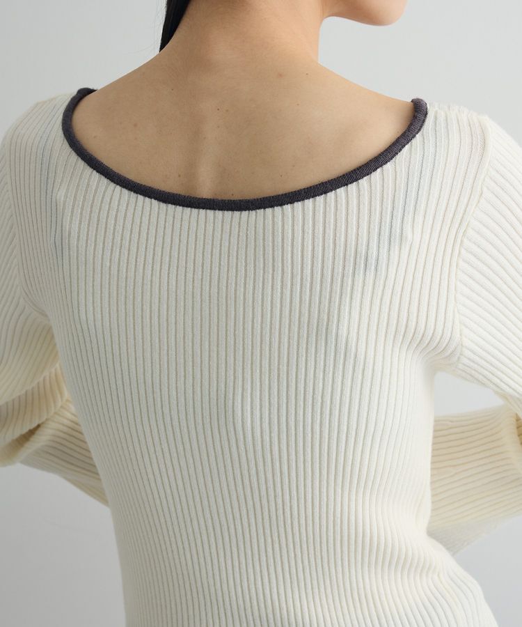 AnriettMusee「前後2wayアシンメトリー袖フレアリブニット」|ニット・セーター|