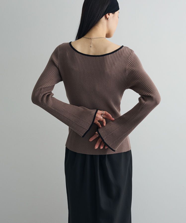 AnriettMusee「前後2wayアシンメトリー袖フレアリブニット」|ニット・セーター|