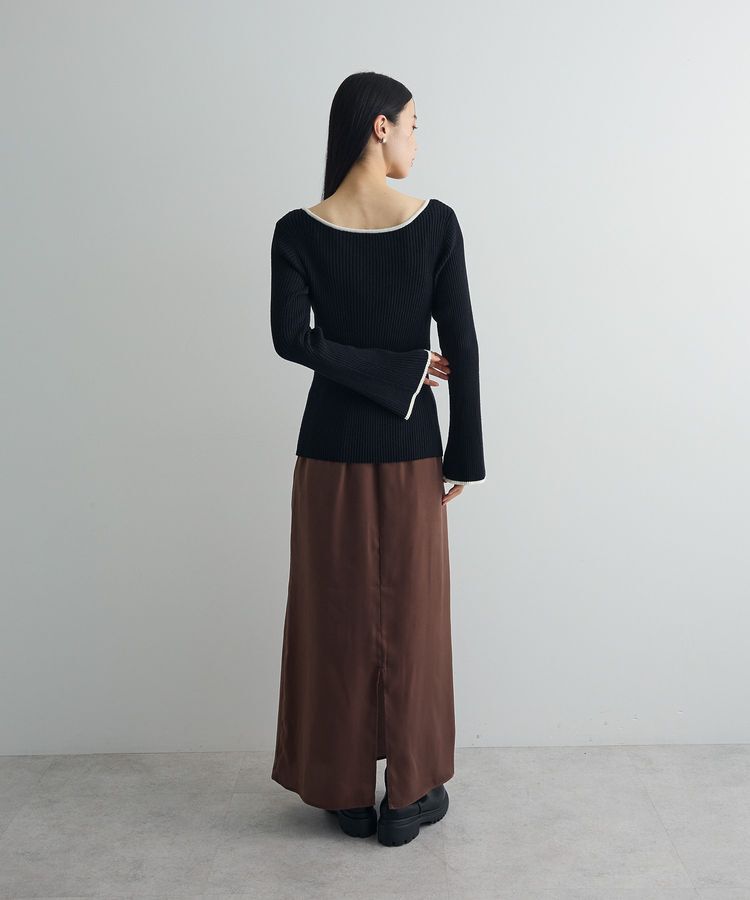 AnriettMusee「前後2wayアシンメトリー袖フレアリブニット」|ニット・セーター|