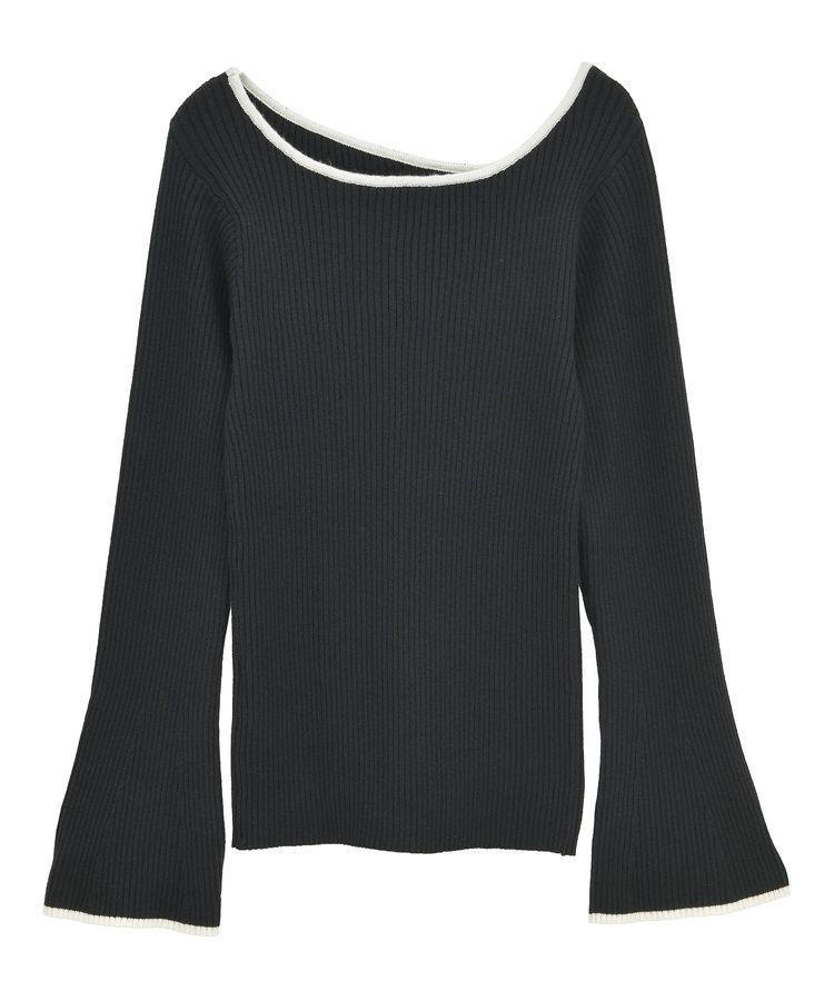 AnriettMusee「前後2wayアシンメトリー袖フレアリブニット」|ニット・セーター|